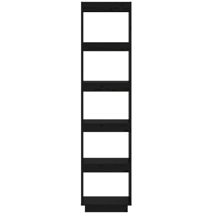 Libreria/Divisorio Nero 40x35x167 cm in Legno Massello di Pino 810858