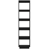 Libreria/Divisorio Nero 40x35x167 cm in Legno Massello di Pino 810858