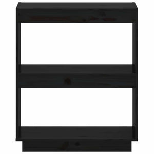 Libreria Nera 60x35x71 cm in Legno Massello di Pino 810863