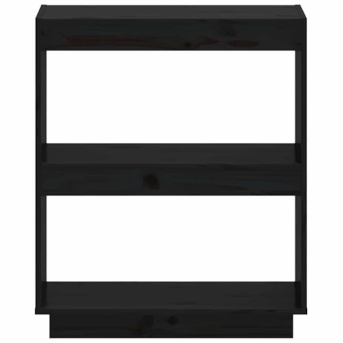 Libreria Nera 60x35x71 cm in Legno Massello di Pino 810863