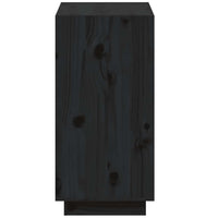 Libreria Nera 60x35x71 cm in Legno Massello di Pino 810863