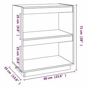 Libreria Nera 60x35x71 cm in Legno Massello di Pino 810863