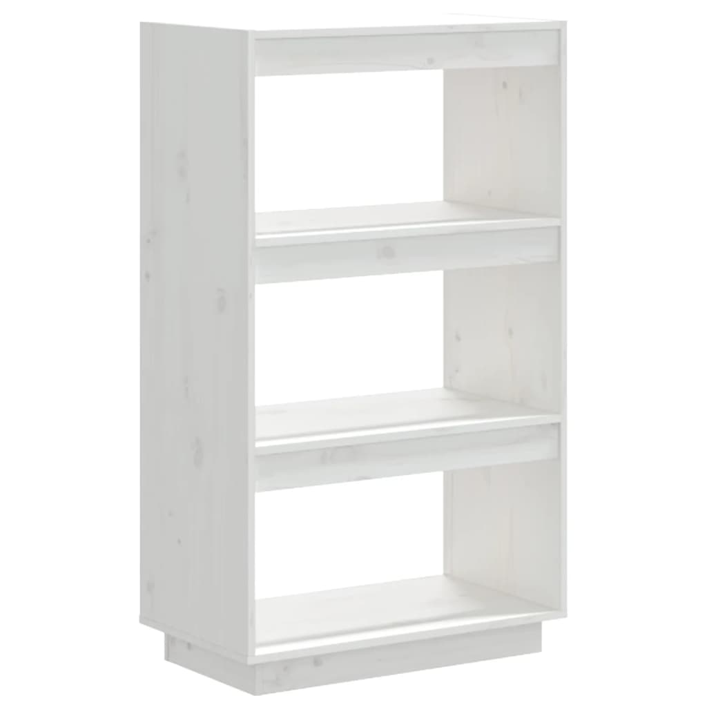 Libreria/Divisorio Bianco 60x35x103cm in Legno Massello di Pino 810865