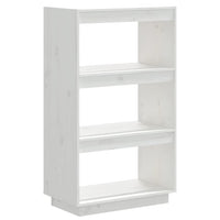 Libreria/Divisorio Bianco 60x35x103cm in Legno Massello di Pino 810865