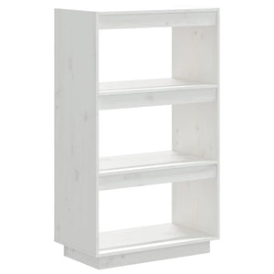 Libreria/Divisorio Bianco 60x35x103cm in Legno Massello di Pino 810865