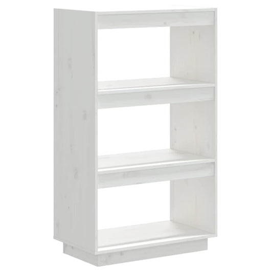 Libreria/Divisorio Bianco 60x35x103cm in Legno Massello di Pino 810865