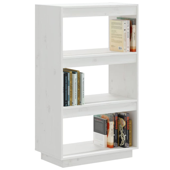 Libreria/Divisorio Bianco 60x35x103cm in Legno Massello di Pino 810865