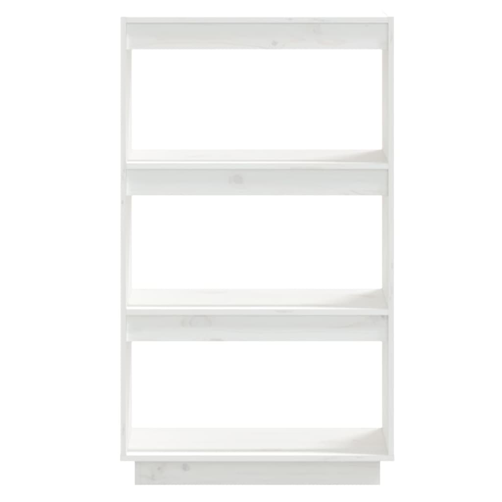 Libreria/Divisorio Bianco 60x35x103cm in Legno Massello di Pino 810865