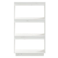 Libreria/Divisorio Bianco 60x35x103cm in Legno Massello di Pino 810865