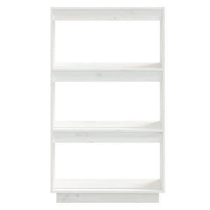 Libreria/Divisorio Bianco 60x35x103cm in Legno Massello di Pino 810865