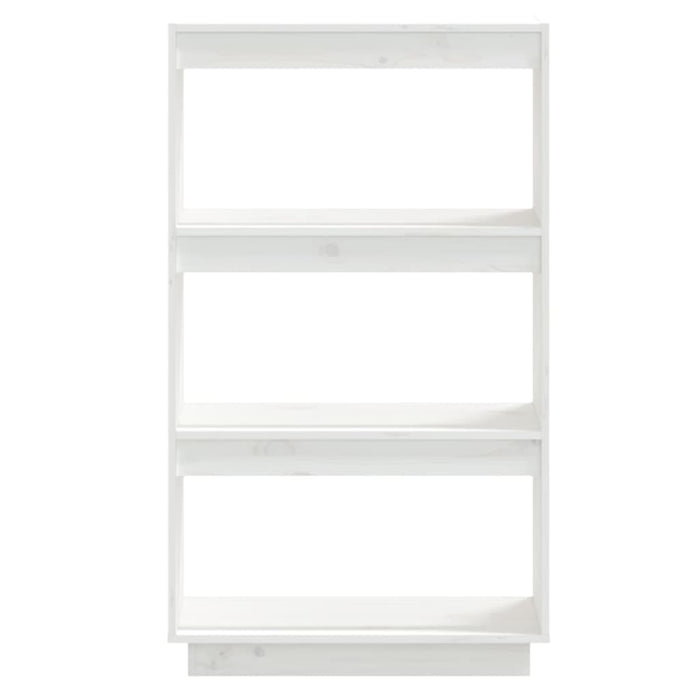 Libreria/Divisorio Bianco 60x35x103cm in Legno Massello di Pino 810865
