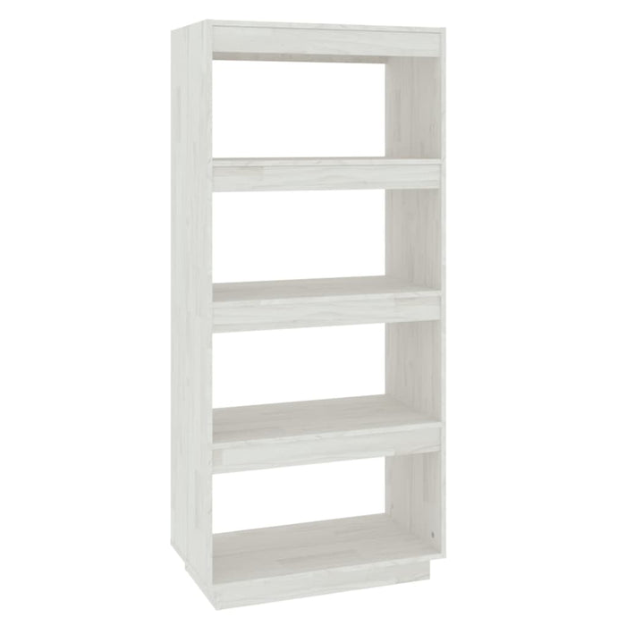 Libreria/Divisorio Bianco 60x35x135 cm Legno Massello di Pino 810870