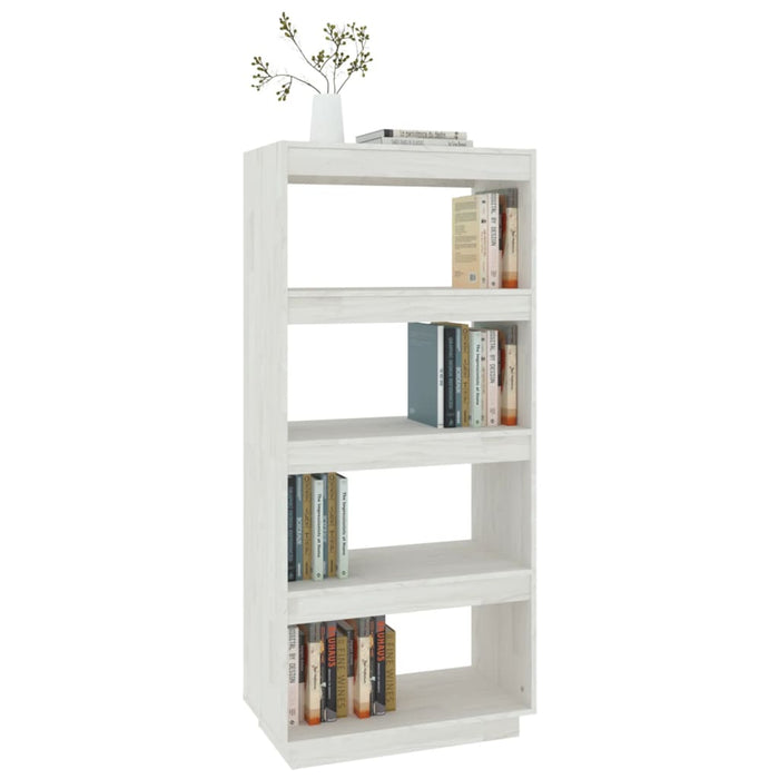 Libreria/Divisorio Bianco 60x35x135 cm Legno Massello di Pino 810870