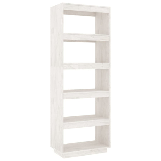 Libreria/Divisorio Bianco 60x35x167cm in Legno Massello di Pino 810875