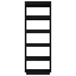 Libreria/Divisorio Nero 60x35x167 cm in Legno Massello di Pino 810878