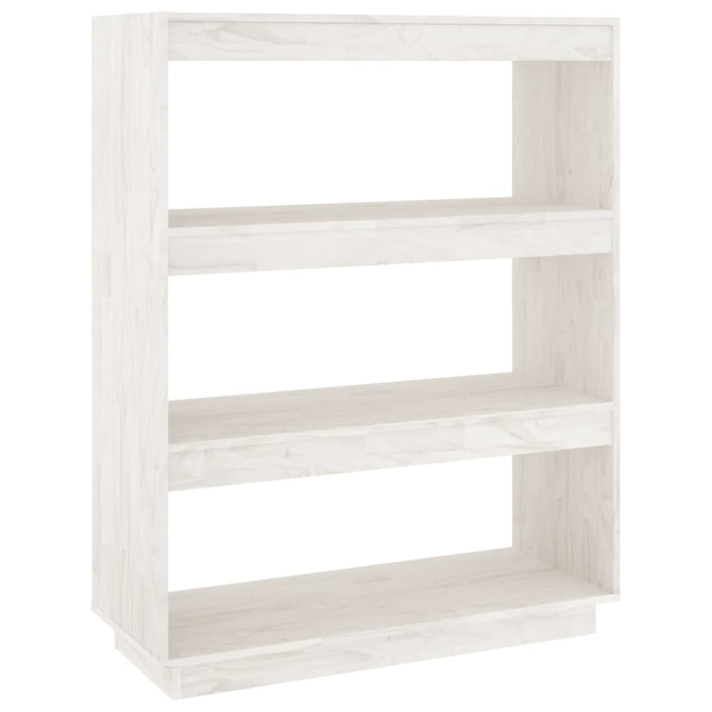 Libreria/Divisorio Bianco 80x35x103 cm Legno Massello di Pino 810885