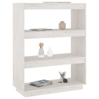 Libreria/Divisorio Bianco 80x35x103 cm Legno Massello di Pino 810885