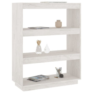Libreria/Divisorio Bianco 80x35x103 cm Legno Massello di Pino 810885