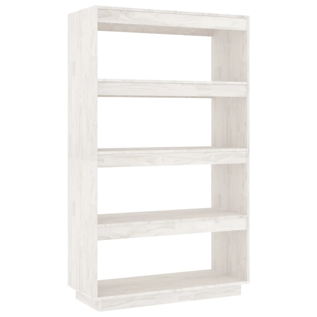 Libreria/Divisorio Bianco 80x35x135 cm Legno Massello di Pino 810890
