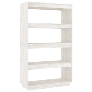 Libreria/Divisorio Bianco 80x35x135 cm Legno Massello di Pino 810890