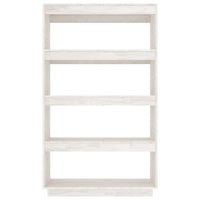 Libreria/Divisorio Bianco 80x35x135 cm Legno Massello di Pino 810890