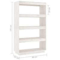 Libreria/Divisorio Bianco 80x35x135 cm Legno Massello di Pino 810890