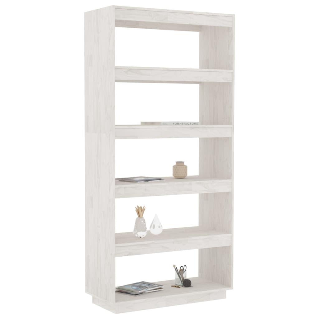 Libreria/Divisorio Bianco 80x35x167 cm in Massello di Pino 810895