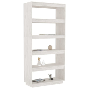 Libreria/Divisorio Bianco 80x35x167 cm in Massello di Pino 810895