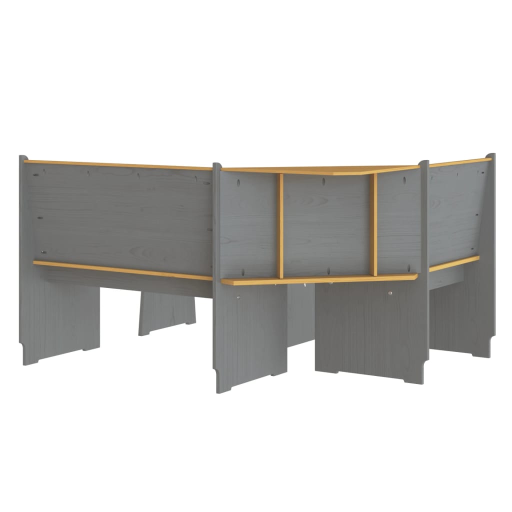 Set da Pranzo 3pz REINE Marrone ambra e Grigio in Legno di Pino 3096569