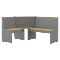 Set da Pranzo 3pz REINE Marrone ambra e Grigio in Legno di Pino 3096569