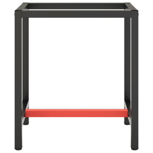 Telaio per Banco da Lavoro Nero Rosso Opaco 70x50x79 cm Metallo 151449