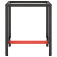 Telaio per Banco da Lavoro Nero Rosso Opaco 70x50x79 cm Metallo cod mxl 104606