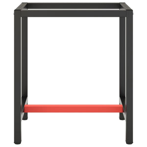 Telaio per Banco da Lavoro Nero Rosso Opaco 70x50x79 cm Metallo cod mxl 104606
