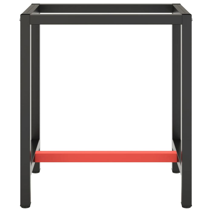 Telaio per Banco da Lavoro Nero Rosso Opaco 70x50x79 cm Metallo cod mxl 104606