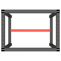 Telaio per Banco da Lavoro Nero Rosso Opaco 70x50x79 cm Metallo 151449