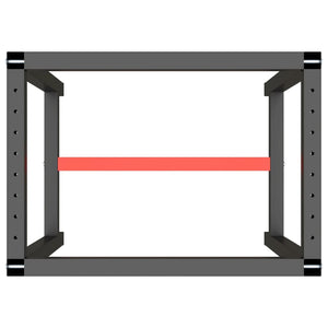 Telaio per Banco da Lavoro Nero Rosso Opaco 70x50x79 cm Metallo 151449