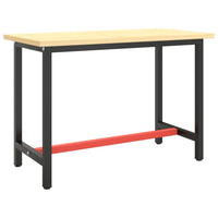 Telaio Banco da Lavoro Nero e Rosso Opaco 110x50x79 cm Metallo 151450