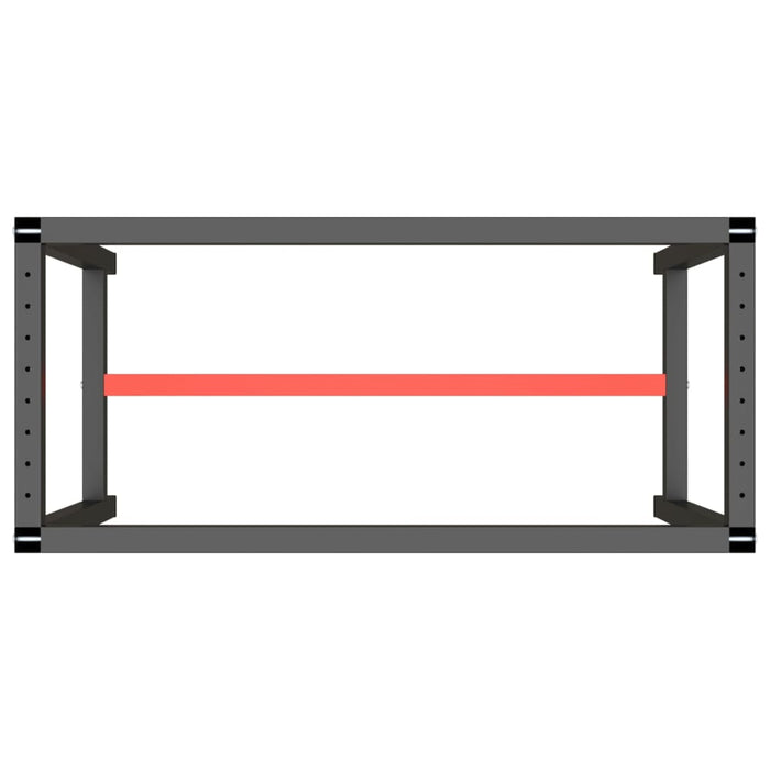 Telaio Banco da Lavoro Nero e Rosso Opaco 110x50x79 cm Metallo 151450