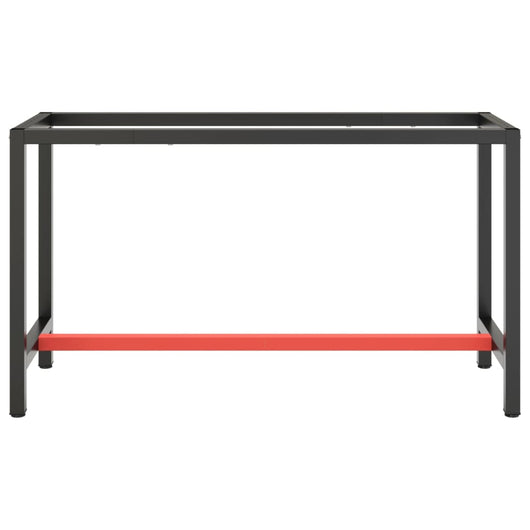 Telaio Banco da Lavoro Nero e Rosso Opaco 140x50x79 cm Metallo 151451