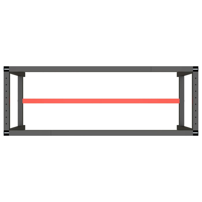 Telaio Banco da Lavoro Nero e Rosso Opaco 140x50x79 cm Metallo 151451