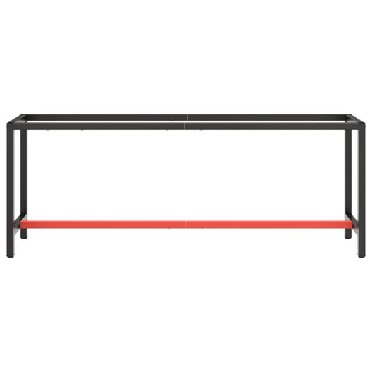 Telaio Banco da Lavoro Nero e Rosso Opaco 210x50x79 cm Metallo 151454