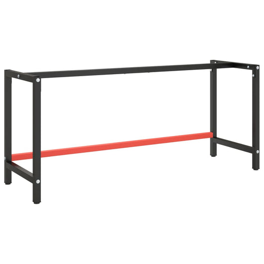 Telaio Banco da Lavoro Nero e Rosso Opaco 180x57x79 cm Metallocod mxl 79390