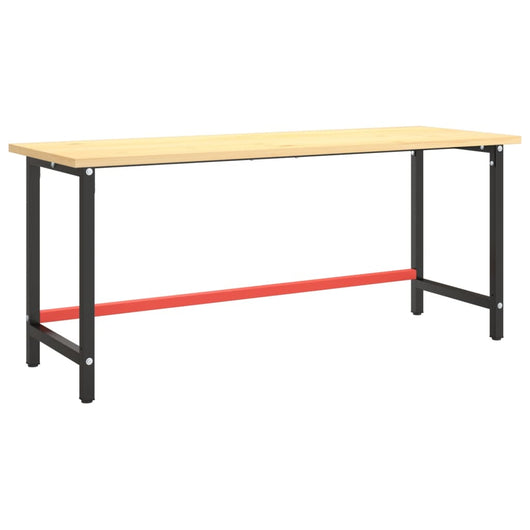 Telaio Banco da Lavoro Nero e Rosso Opaco 180x57x79 cm Metallocod mxl 79390