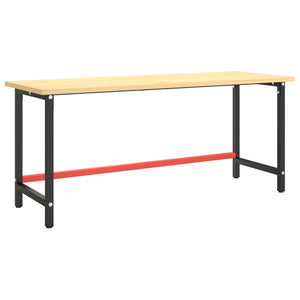 Telaio Banco da Lavoro Nero e Rosso Opaco 180x57x79 cm Metallo 151457