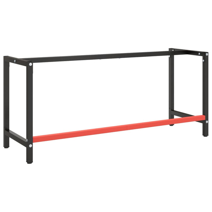 Telaio Banco da Lavoro Nero e Rosso Opaco 180x57x79 cm Metallo 151457