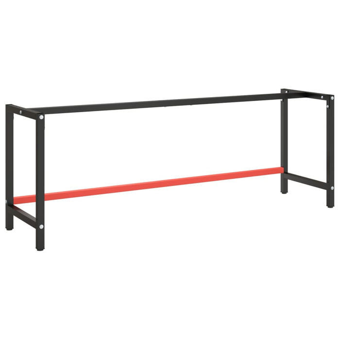 Telaio Banco da Lavoro Nero e Rosso Opaco 220x57x79 cm Metallocod mxl 121342