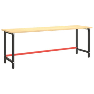 Telaio Banco da Lavoro Nero e Rosso Opaco 220x57x79 cm Metallo 151458