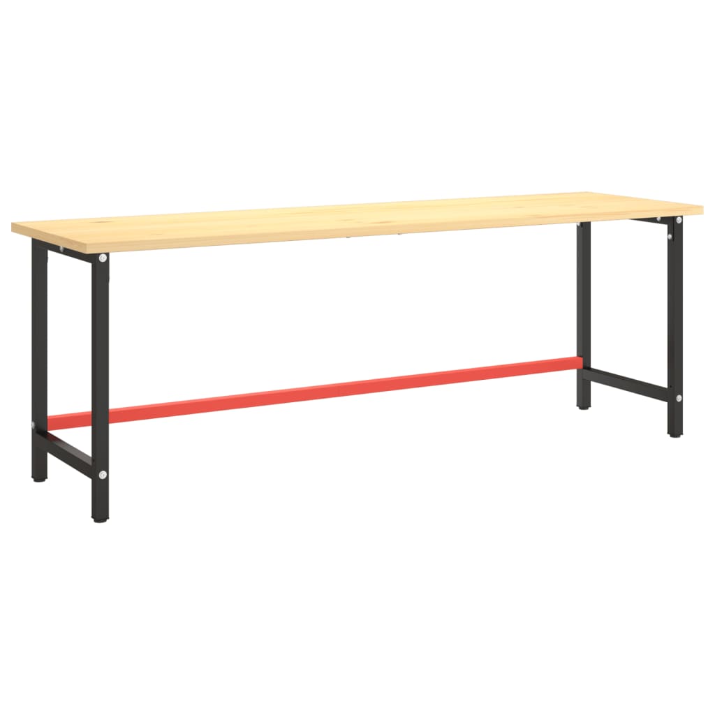 Telaio Banco da Lavoro Nero e Rosso Opaco 220x57x79 cm Metallocod mxl 121342
