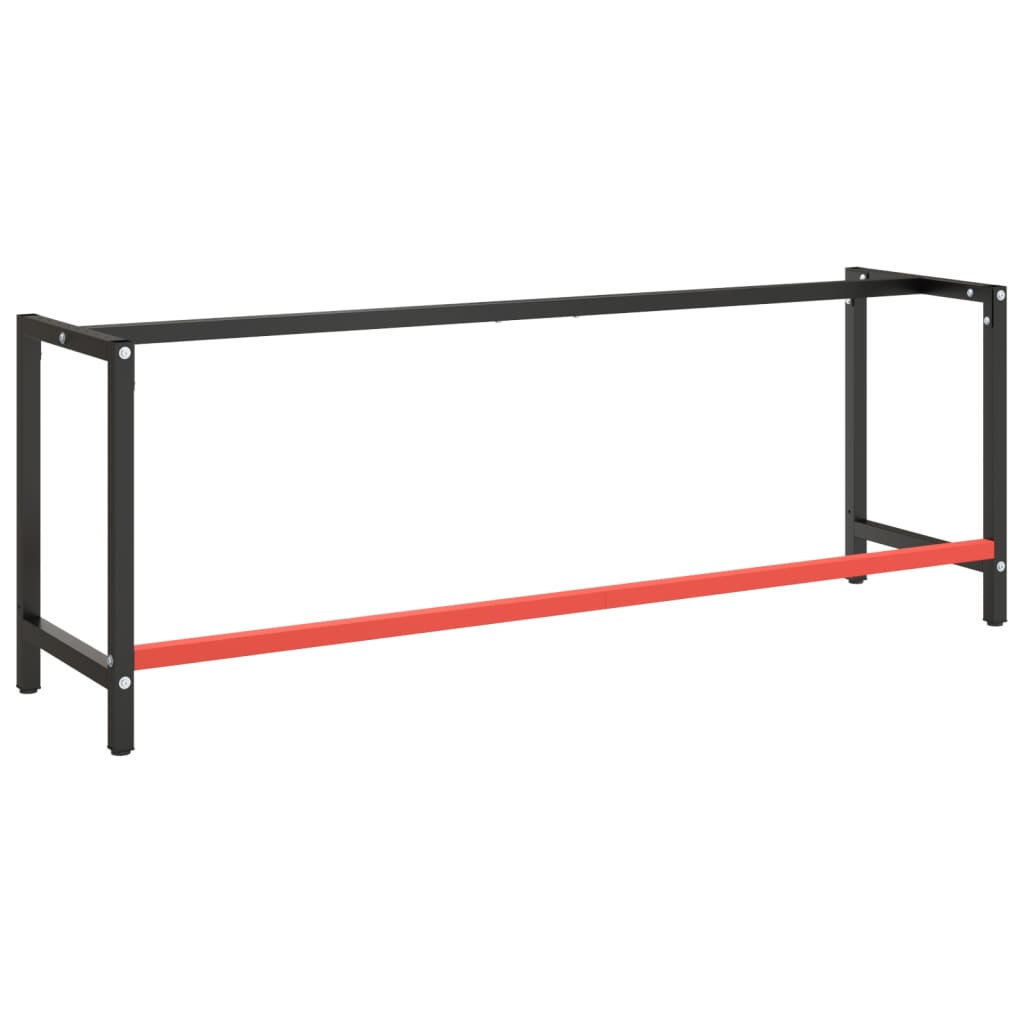 Telaio Banco da Lavoro Nero e Rosso Opaco 220x57x79 cm Metallo 151458