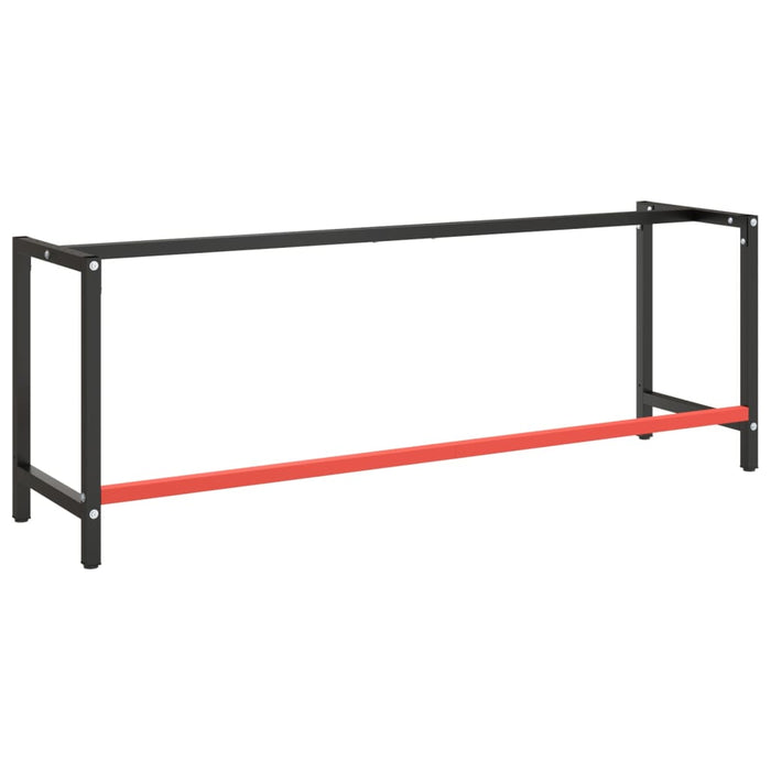 Telaio Banco da Lavoro Nero e Rosso Opaco 220x57x79 cm Metallo 151458